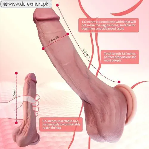 8.6 Inch Long Feels Real Skin Dildo - view 2