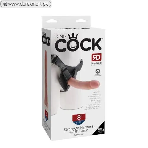 King Cock Strap-On Harness with 6 Inch Cock in Flesh