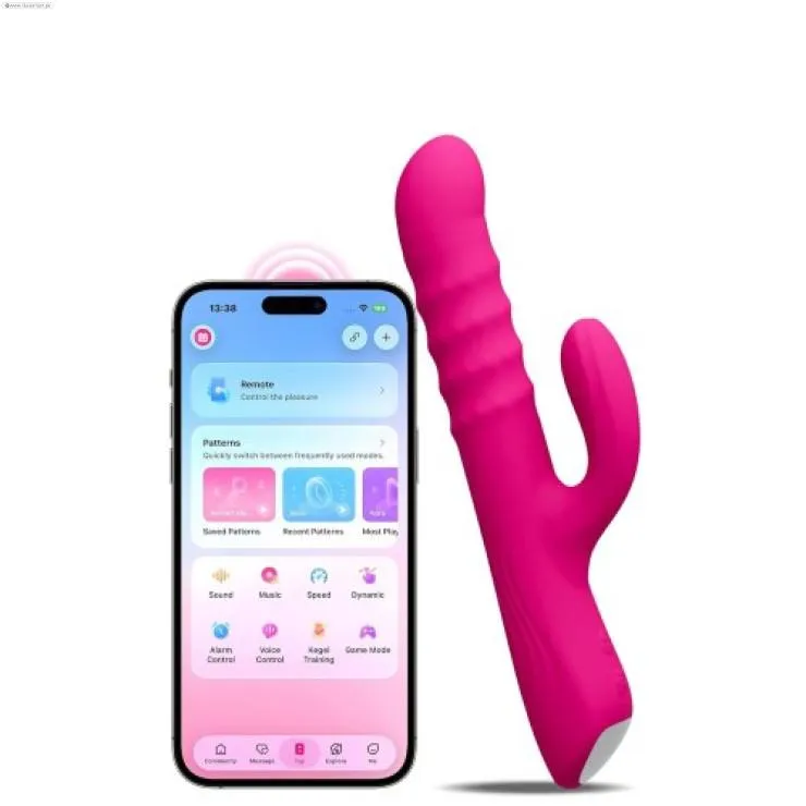 LOVENSE Velvo Rabbit Vibrator with Rotating Beads - view 2